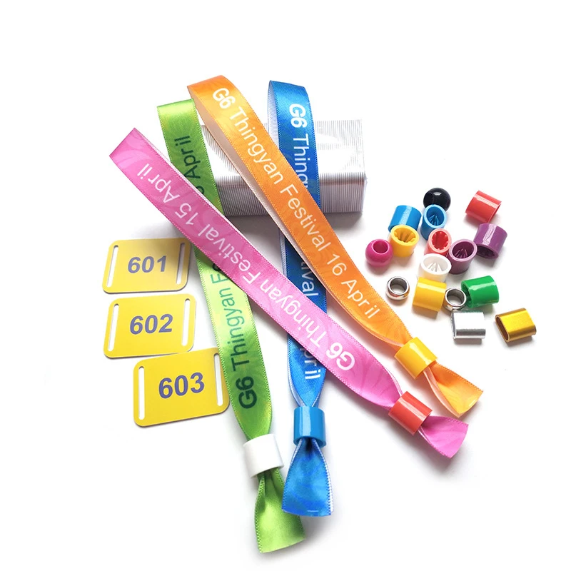 Polyester Handmade Fabric Woven Cloth Wristband Wrist Band For Festival Event Marathon Fabric Bracelets