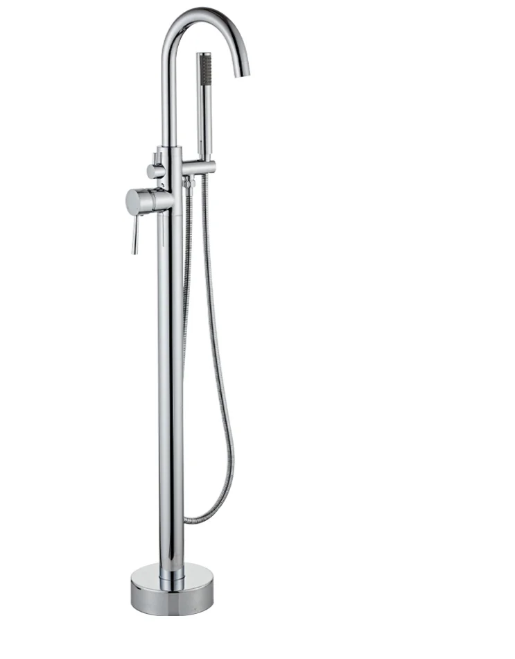 YUNDOOM OEM Musluk Freestanding Chrome Filter Shower  Columna Robinet De Douch Ducha Instant Shower Heater Brush Bathtub Faucet