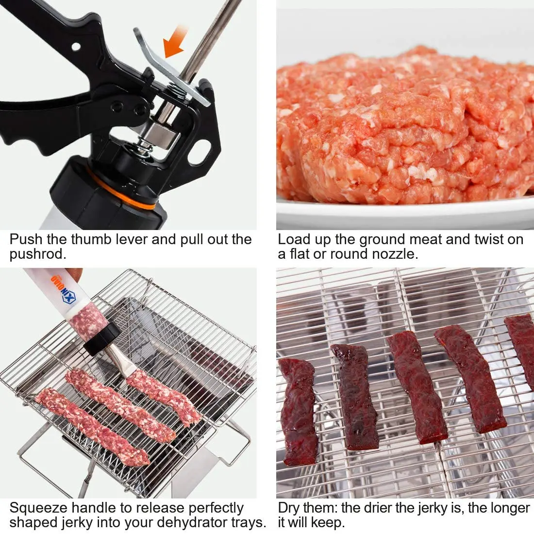 Manufacturer hot selling high quality stainless jerky gun kit and beef jerky maker