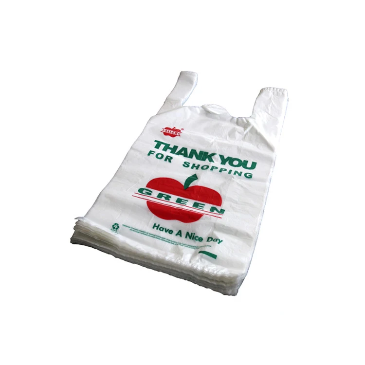 Custom Logo White Plastic Custom Hdpe Plastic T Shirt Shopping Bags Hot Sale Products Eco-friendly T-shirt Bag