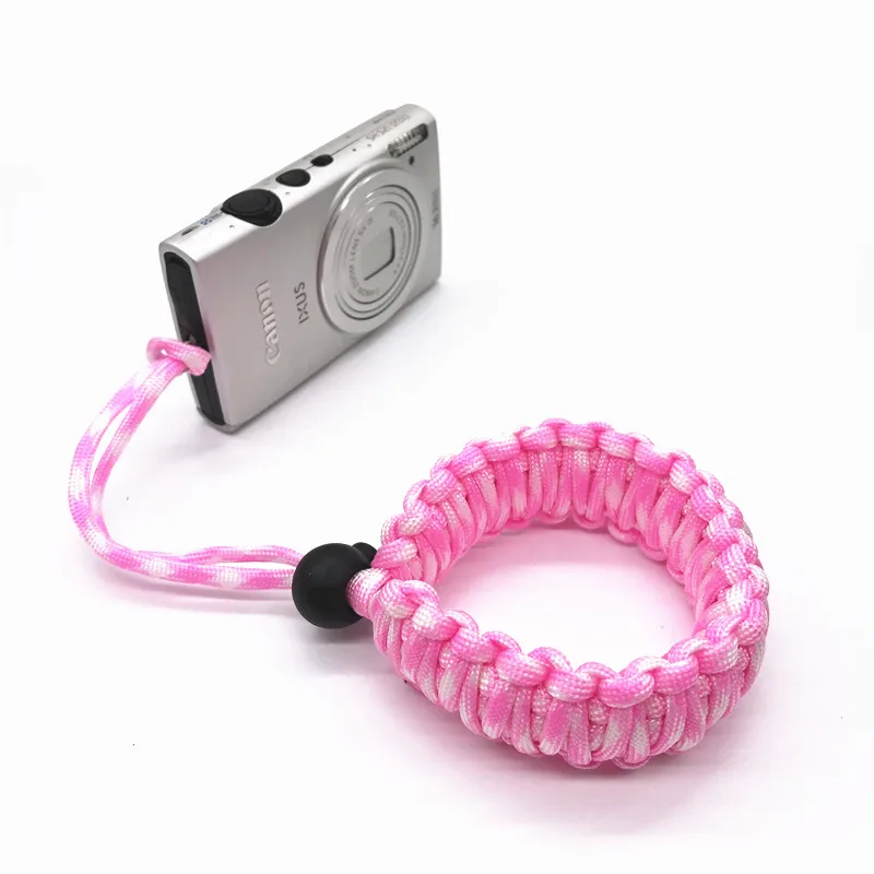 Factory sales cheap paracord camera wrist strap handmade custom bracelet wristband adjustable fit small cameras