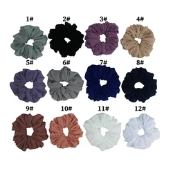 2022 new design chiffon scrunchies stretchy chiffon hair scrunchies elastic chiffon hair band for women