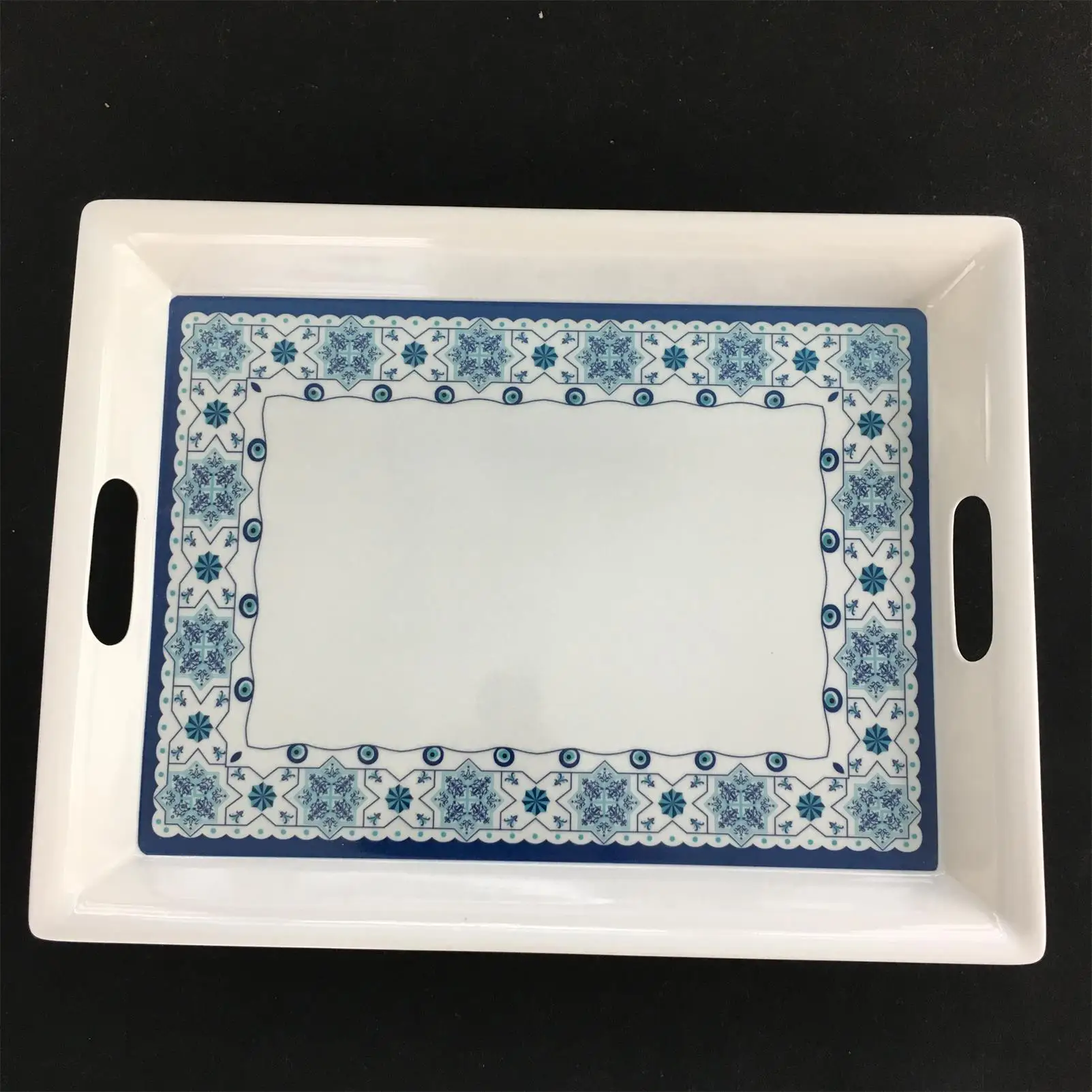 
China Manufacturer New Style Customized Print Rectangle shape Melamine Tray 