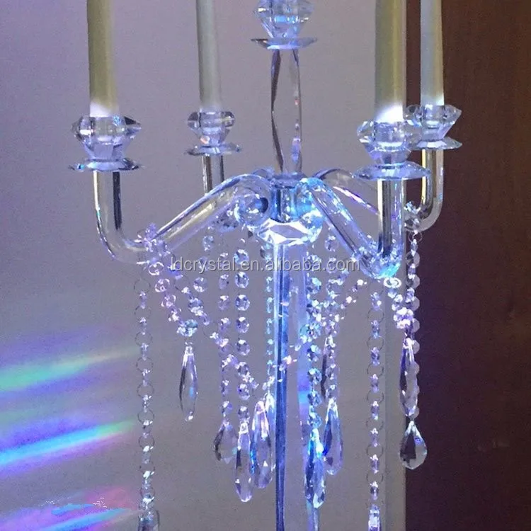  Tall 5 arms crystal candelabra wedding table centerpieces for