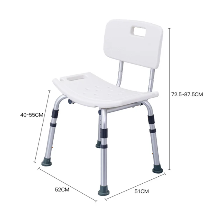 Factory Direct Sale Shower Stool Seat Bath with Back Adjustable Anti Slip Bathtub for Elderly