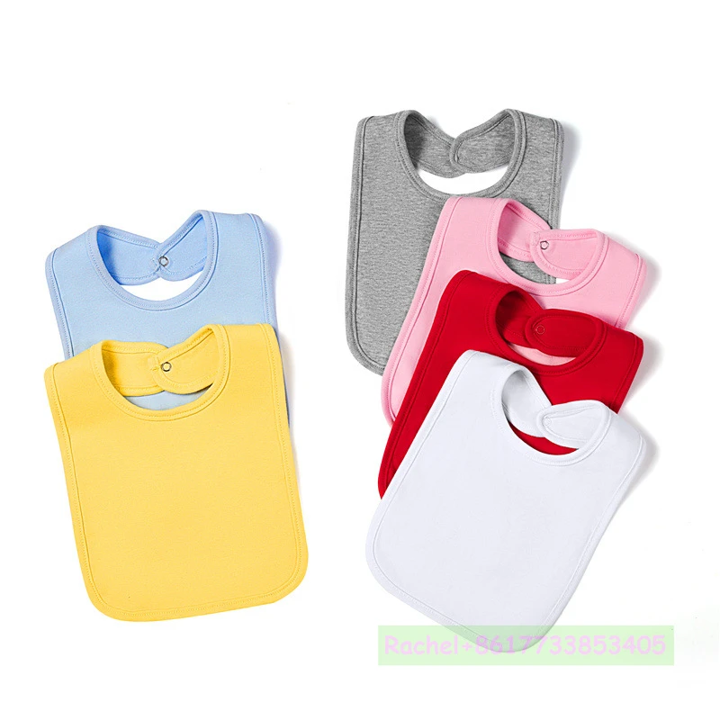 CPC 2021 OEM 11colors 100% 190gsm combed cotton customize plain white bibs cotton printed baby bibs  custom baby bibs