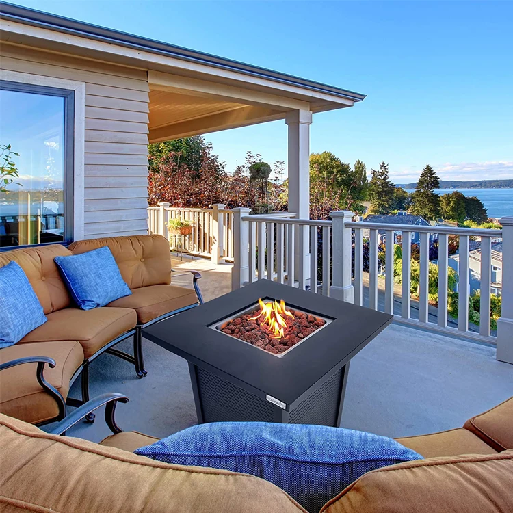 2 In 1 Wicker Rattan Fire Pit Table Outdoor Gas Fire Pit Propane Fire Pit Table