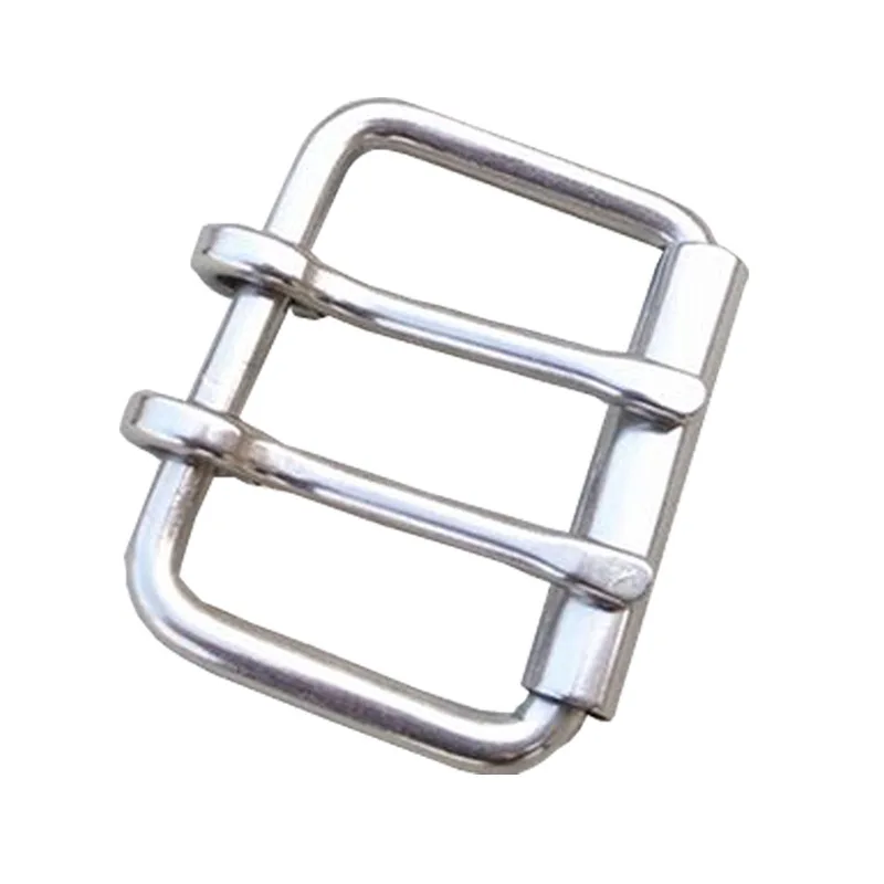 Double pin 40mm,60mm Heavy Duty Stainless Steel Replacement Metal Buckle Single Prong Square Belt Buckle for gym belt