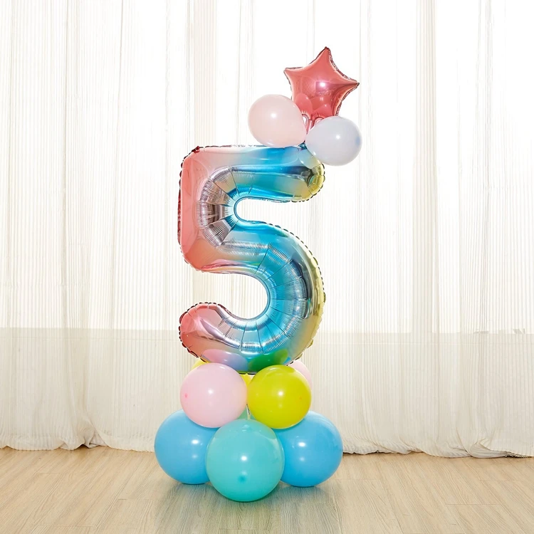  Baby Shower шар 32 дюймов номер воздушный шарик из фольги в форме и воздушных шаров латекса мини/платье для маленькой принцессы с короной