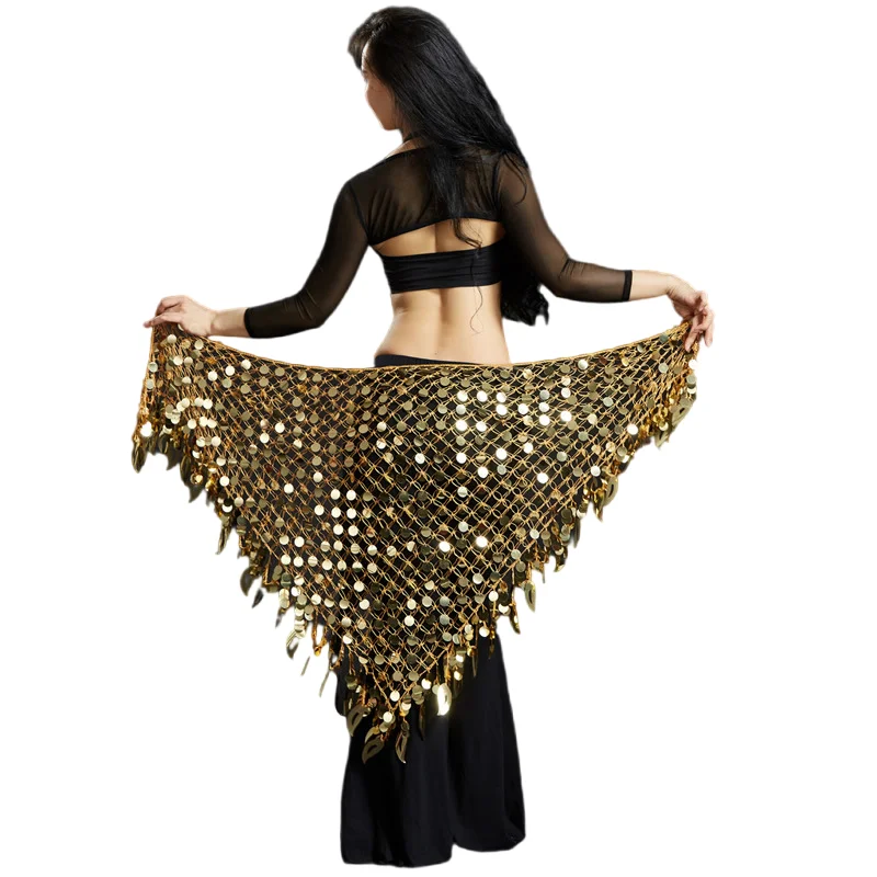 Women Belly Dance Hip Scarf Shawl Sexy Night Pub Stage Show Performance Wrap Skirt Sequin Bling Sparkle Costume Mesh Net Belt