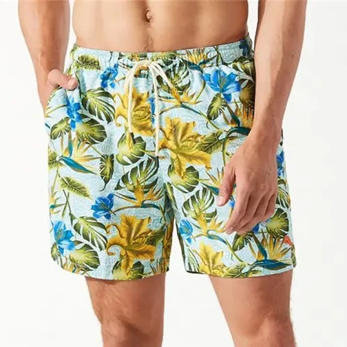 Summer Elastic Waist Customize Plus Size Board Shorts Print Color Swim Trunks Sublimation Printed Men Swim Trunks