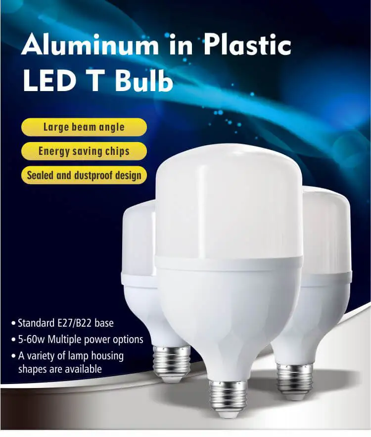 hot sell high quality SKD led T bulb indoor 5w 10w 15w 20w 25w 30w 35w 40w 50w 60w  led bulb raw material
