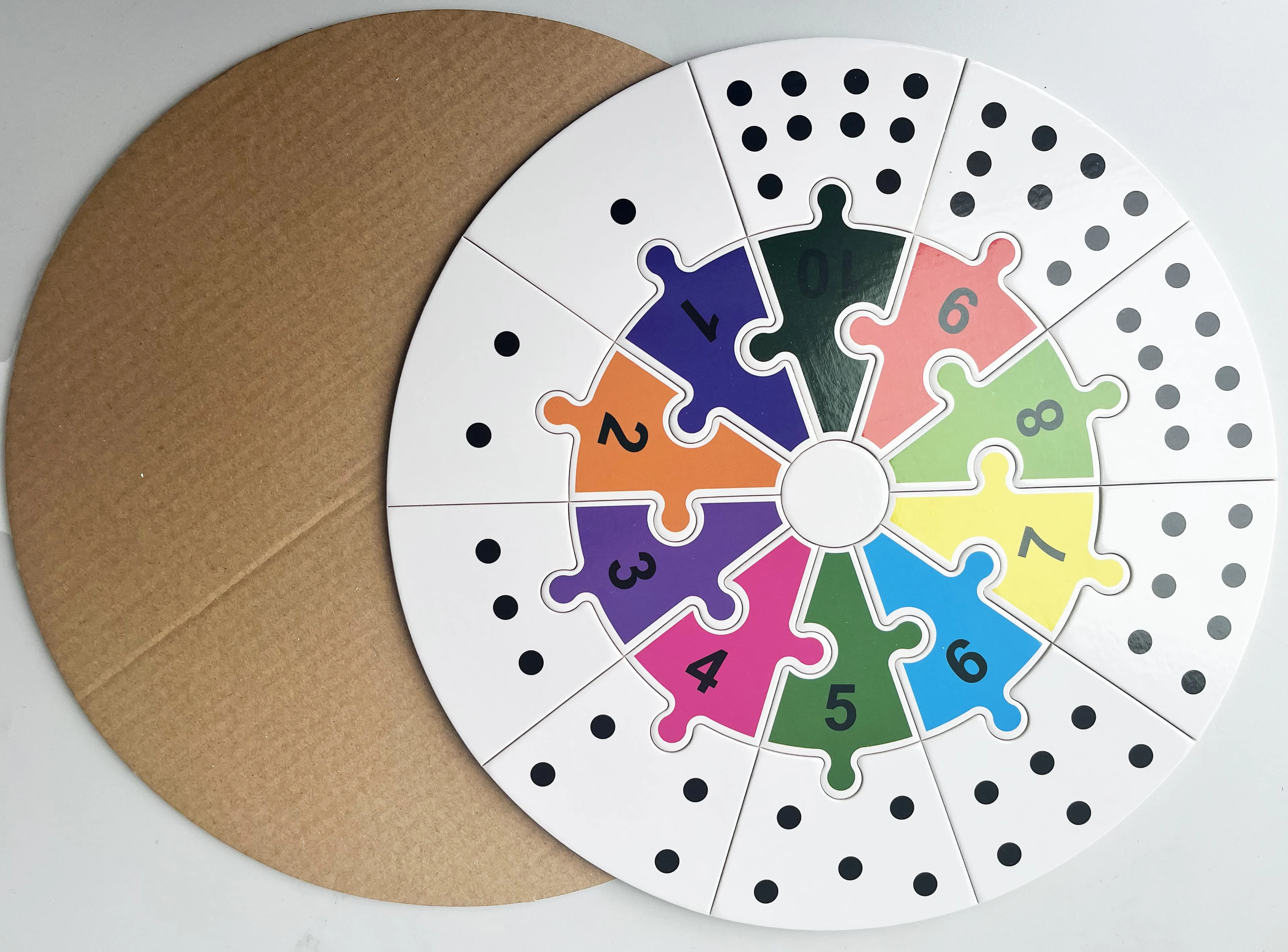 Unisex Educational Toy Wood & Paper Counting Circle Puzzle for 2-8 Years Jigsaw Puzzle Style for Kids Gift