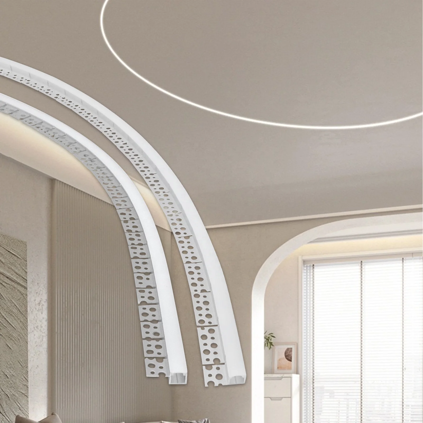 Led Aluminum Profile For Ceiling Flexible Led Drywall Keel Channel Recessed Plaster In Led Profile 3m