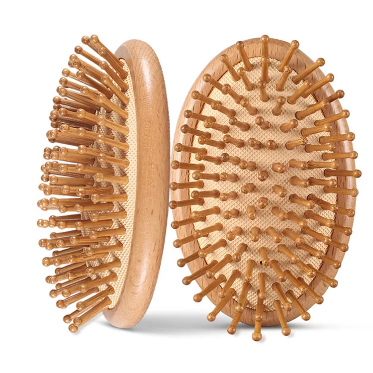 Bamboo Airbag Hair Comb Massage Combs Carbonized Solid Wood Cushion Anti-Static Hair Brushes Head