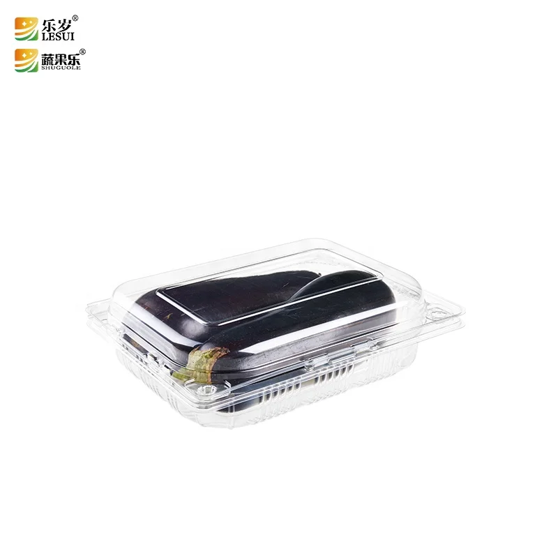 Recycled disposable PET clear plastic blister clamshell fruit vegetable container packaging box