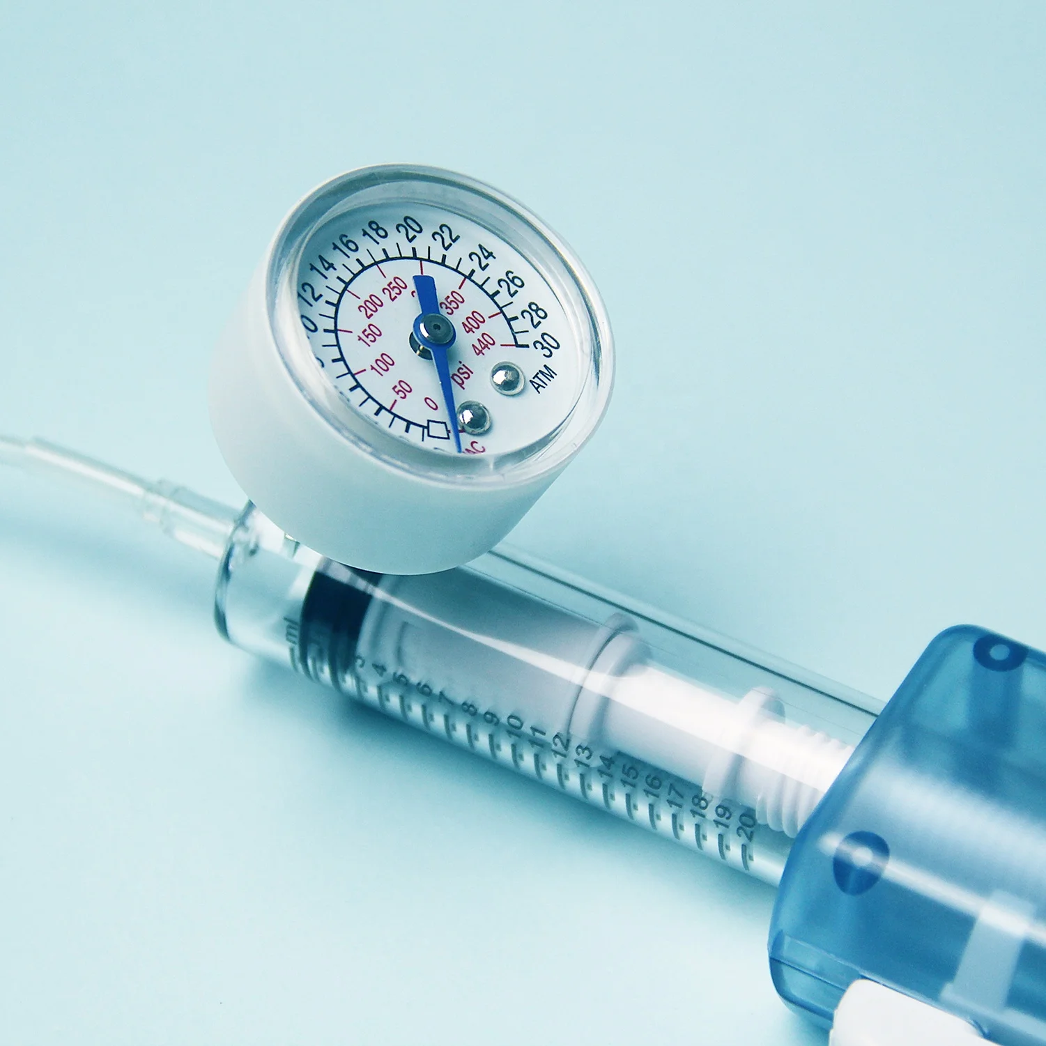 Tianck medical disposable 25ml 30ml catheter inflator 20ml 30atm medical balloon inflation device