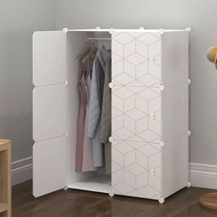 Multi-use Wardrobe Ghana Wardrobes Latest Design With Shelf And Hanger Good-looking Plastic Wardrobe Cabinet Bedroom Furniture