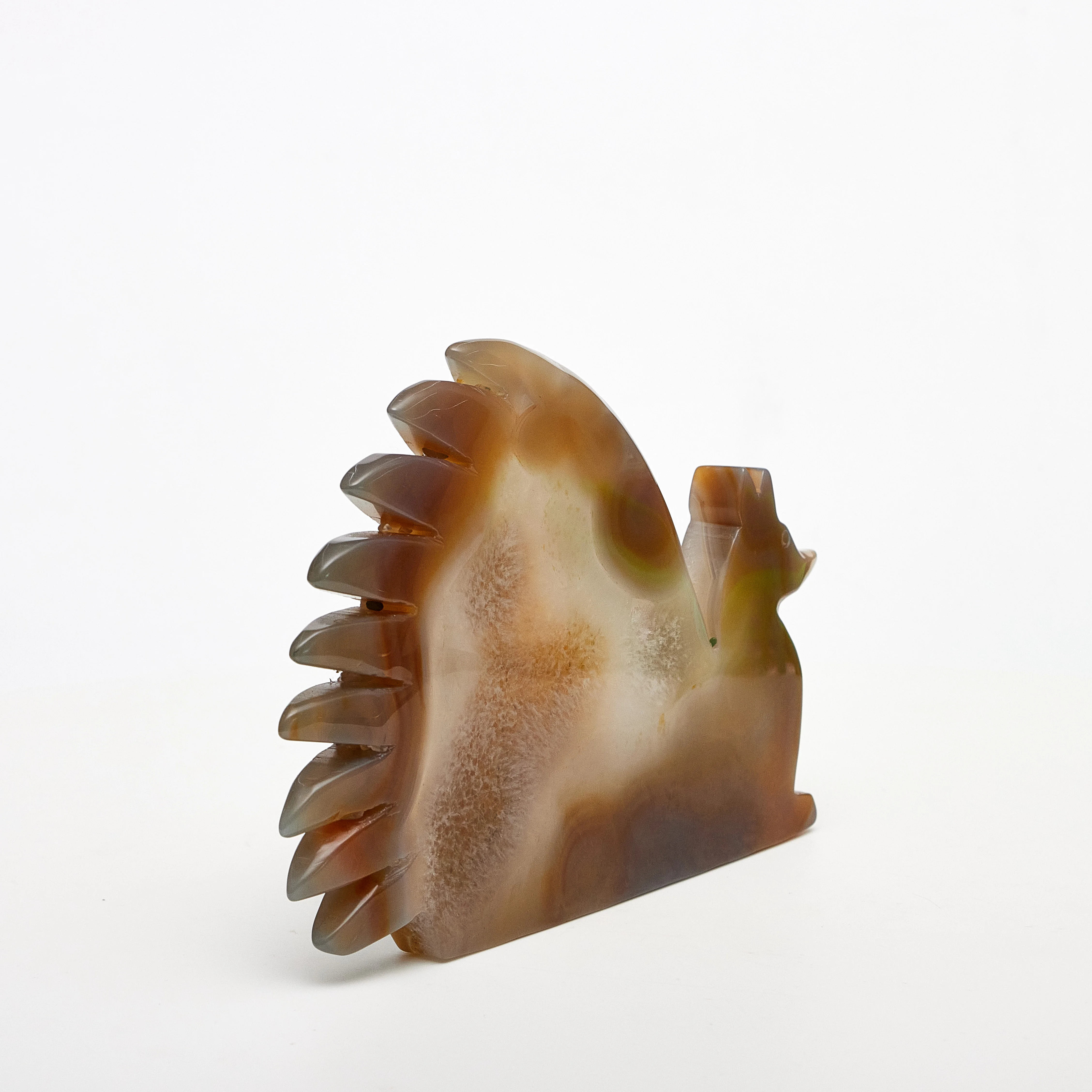 Wholesale bulk Natural  Reiki  Geode Quartz  carving Folk Crafts Healing Crystal carving Fox stone