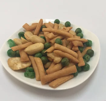 Hot Sale OEM Vegan Mixed Peas Peanuts and Sticks Rice Crackers Mixed Together Hot Sales