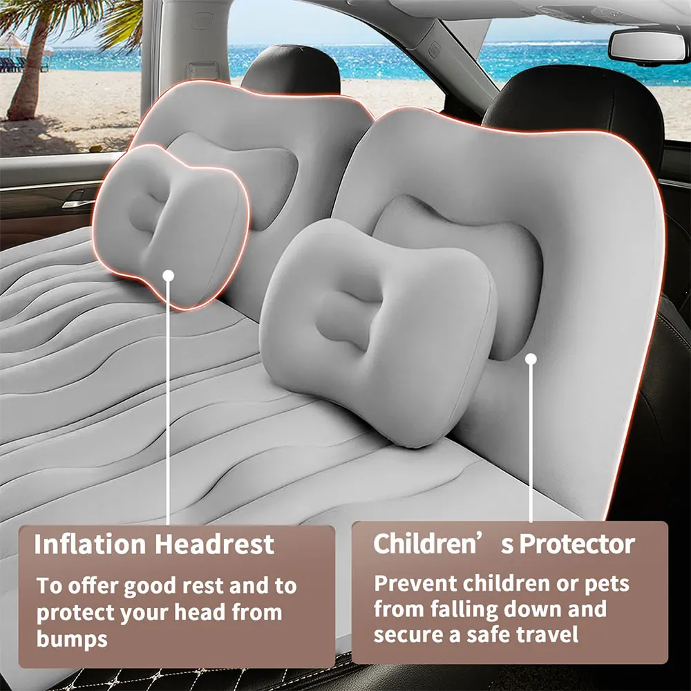 SUNNUO High Quality Portable Travel Inflatable Car Bed Customizable Air Mattress 6 Practical Accessories Car Beds Pillows