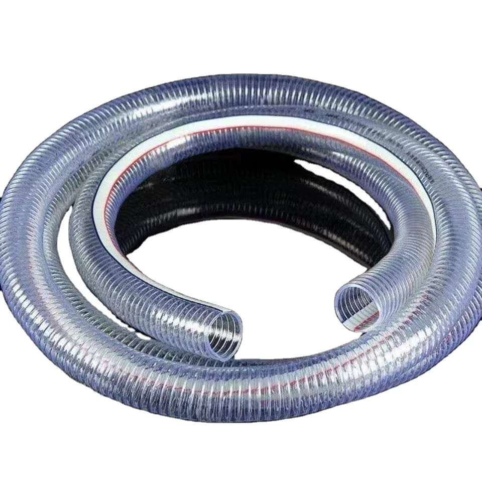 Good chemical resistance PVC steel wire hose reinforced hose pipe with spring for air and water supply lines