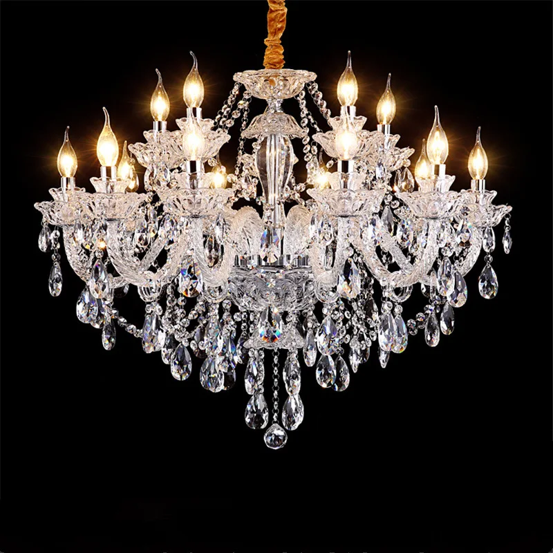 BOKUN Crystal Chandelier Lamp LED Pendant Lamp for Domestic Home Lighting Luxury Villa Hall Candle Lamps