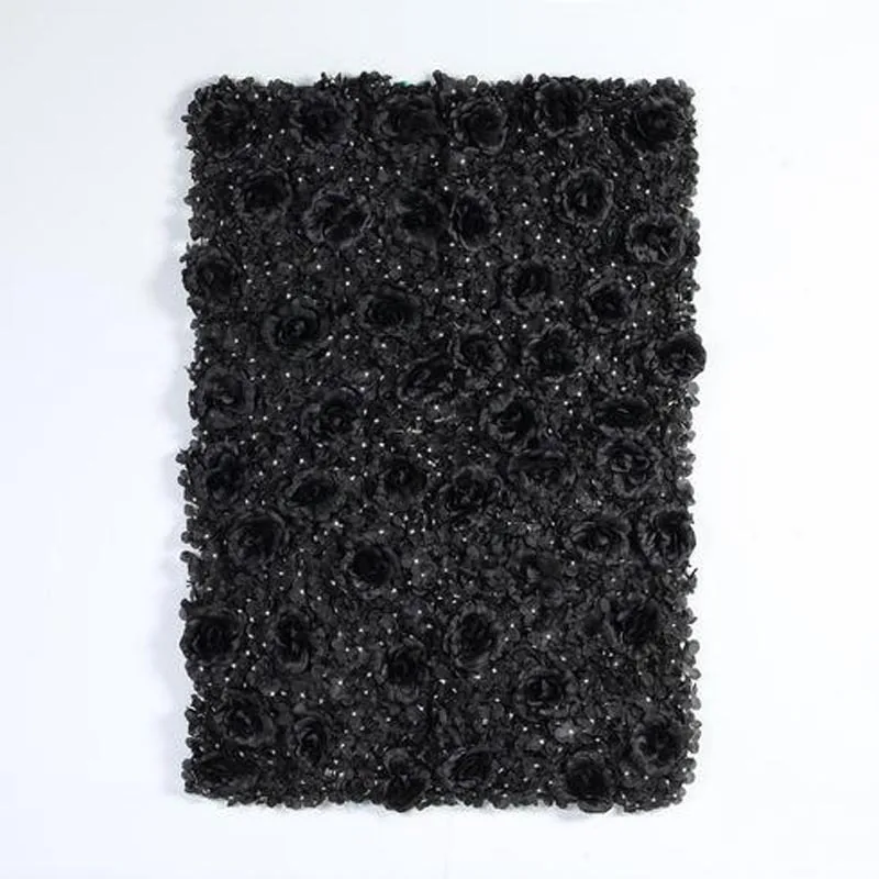
Black 3D Silk Rose & Hydrangea Flower Panel Wall Mat for DIY Party Centerpieces Decoration 