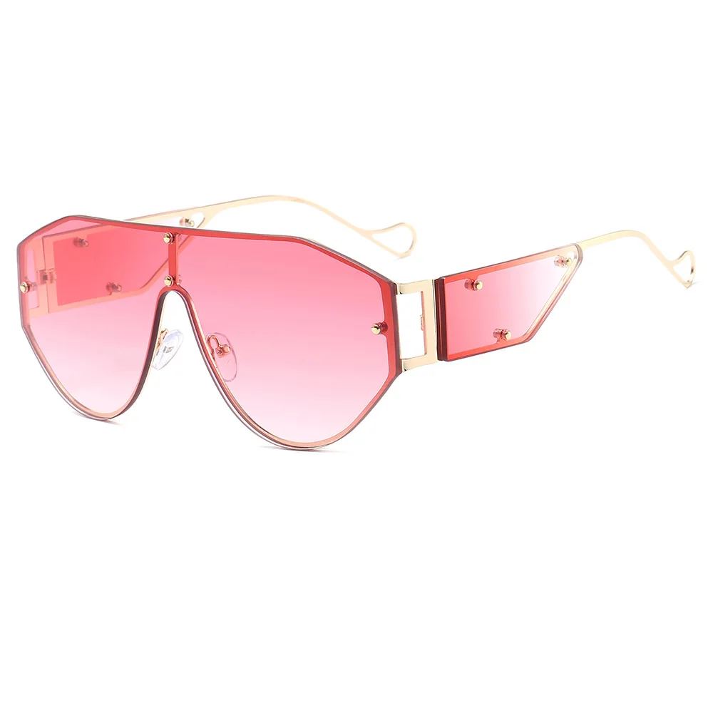 New European and American fashion glasses punk style sunglasses for men and women One-piece windproof sunglasses