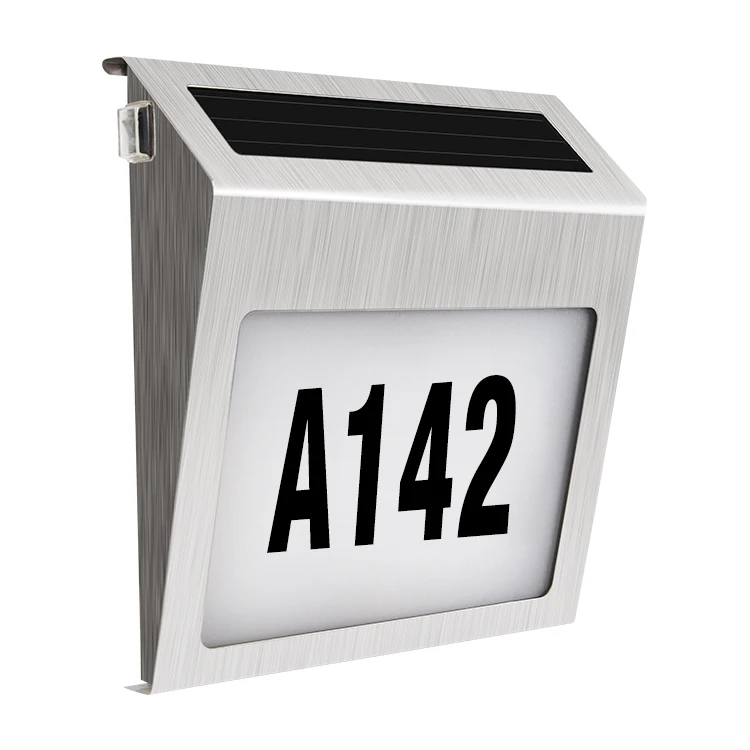 Wall Lamp Outdoor Ip65 Up Home Address Numbers Door House Number Plate With Led Light Solar