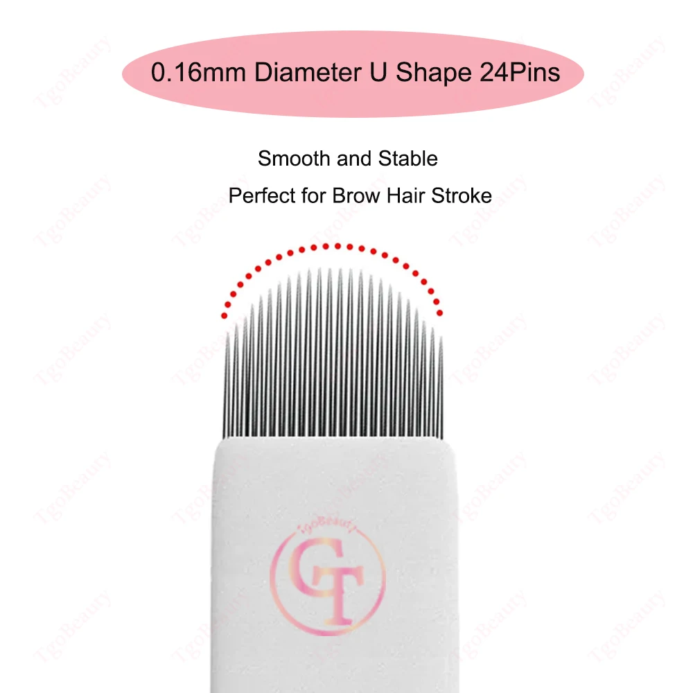 Wholesale Microblading Supplies White 0.15mm U24 Nano Hairstroke Tattoo Needles Microblading Piercing Tattoo Needles