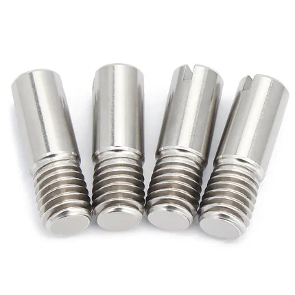 Custom 304 stainless steel cylindrical slotted external thread pins