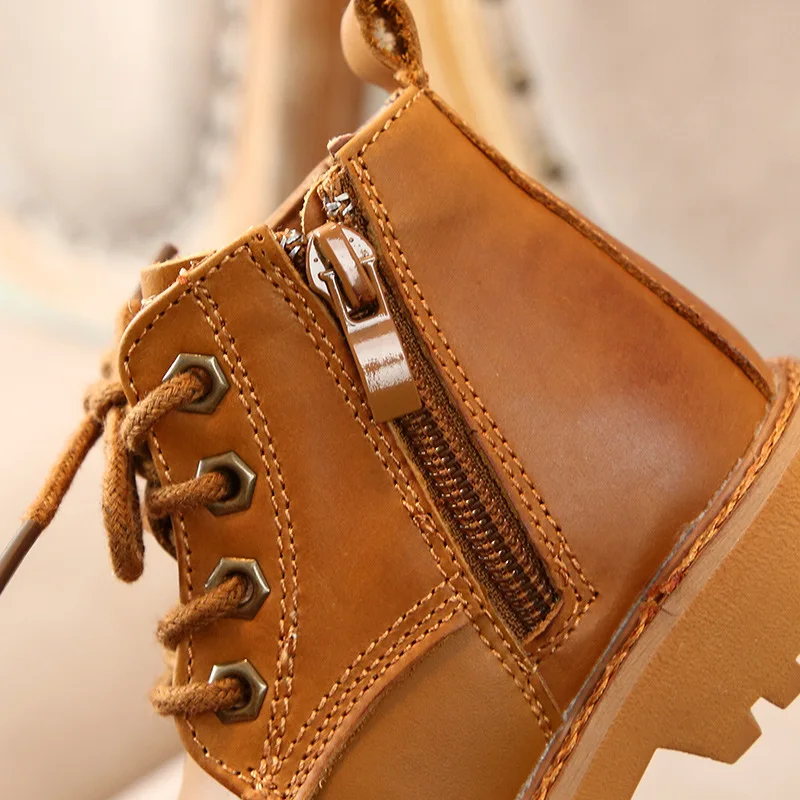 Лидер продаж, модные дизайнерские Детские Ботинки Martin, кожаные ботильоны на плоской подошве