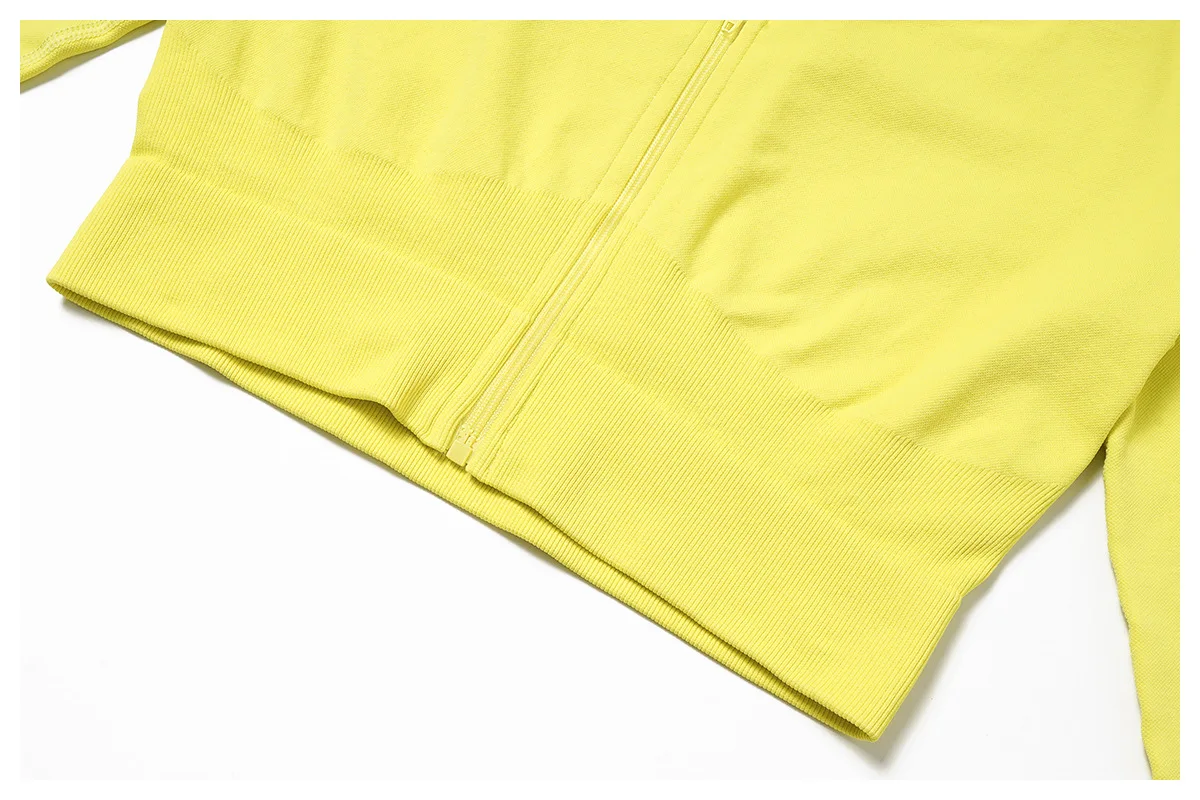 Женский топ на молнии 2024 спортивный костюм бюстгальтер расклешенный бесшовный одежда для фитнеса тренировки тренажерного зала комплект из 3 предметов йоги