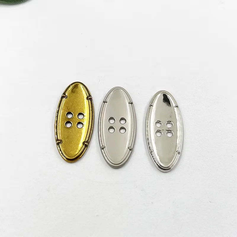 Fancy Design Garment Coat Round 4-Holes Buttons Sewing Metal Shank  Buttons For Jacket Custom For Clothing