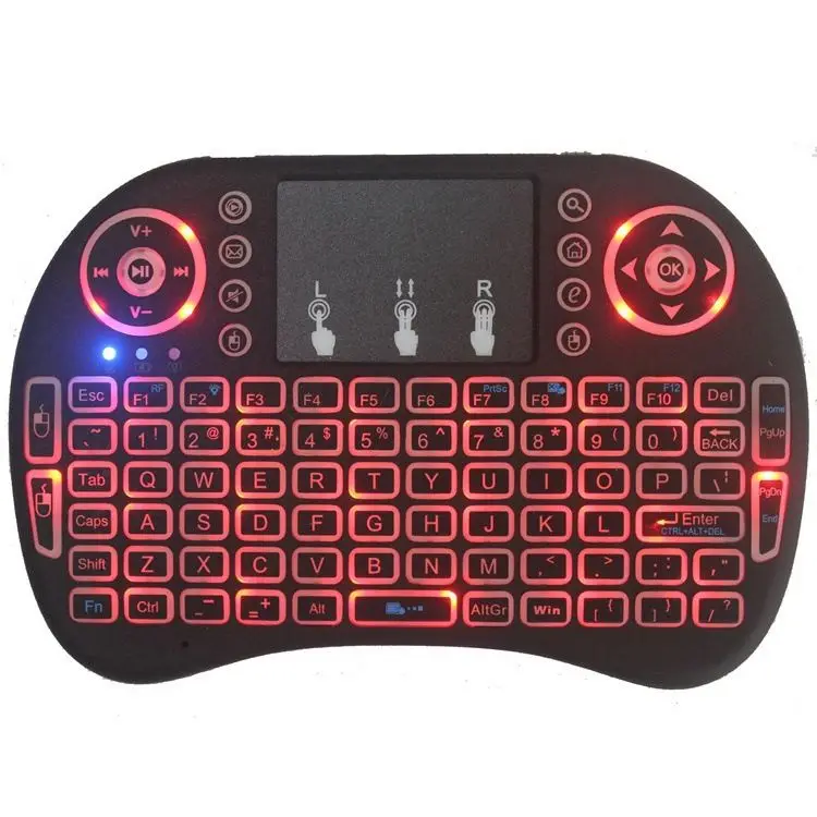 Хит продаж беспроводная мини-клавиатура Rgb с подсветкой клавиатура Air Mouse для