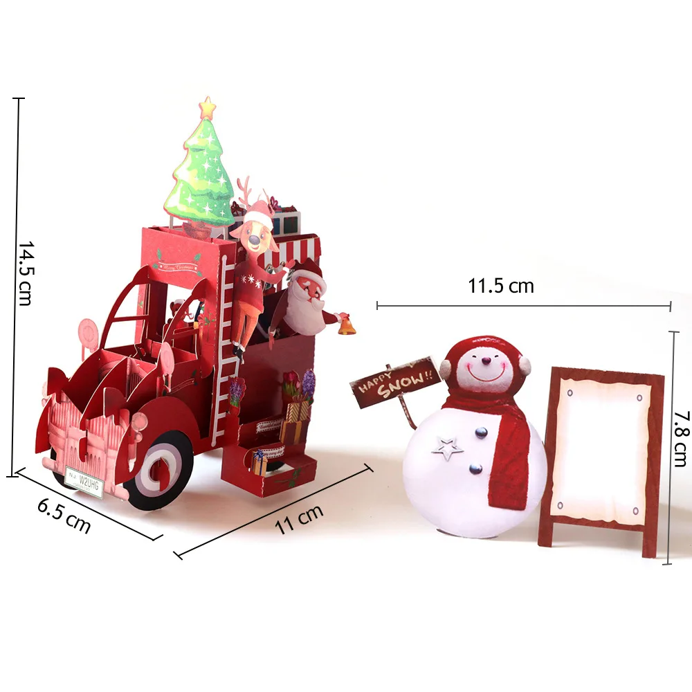  Wholesale Holiday Gifts Christmas Card Luxury Art Paper Decoration 3 D Pop Up Happy New year Thanksgiving Day