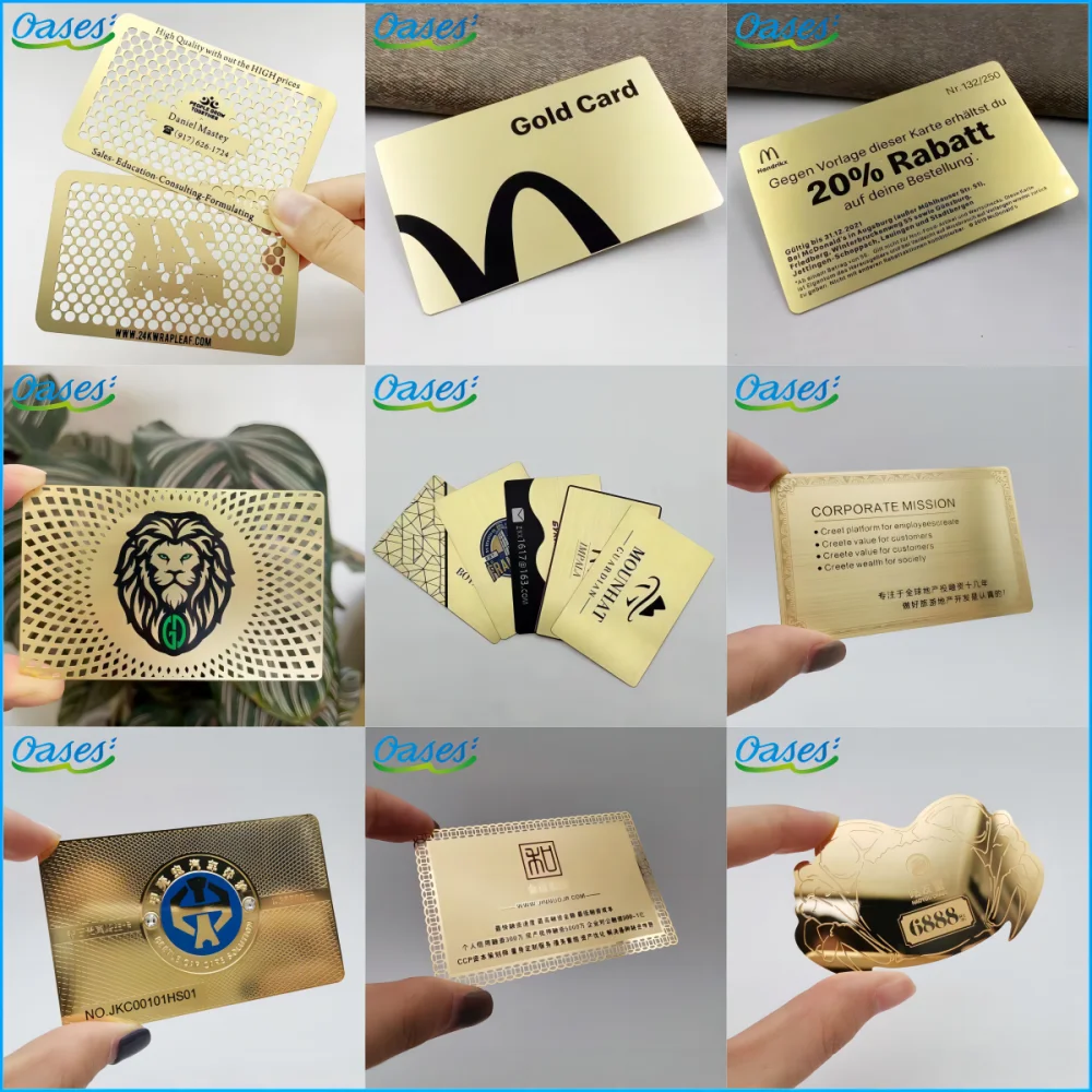 Gold Metal Cards Cards