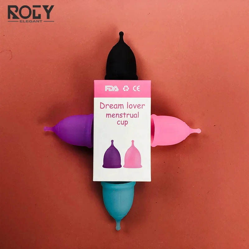  Private custom brand silicone menstrual cup multi color reusable lady for