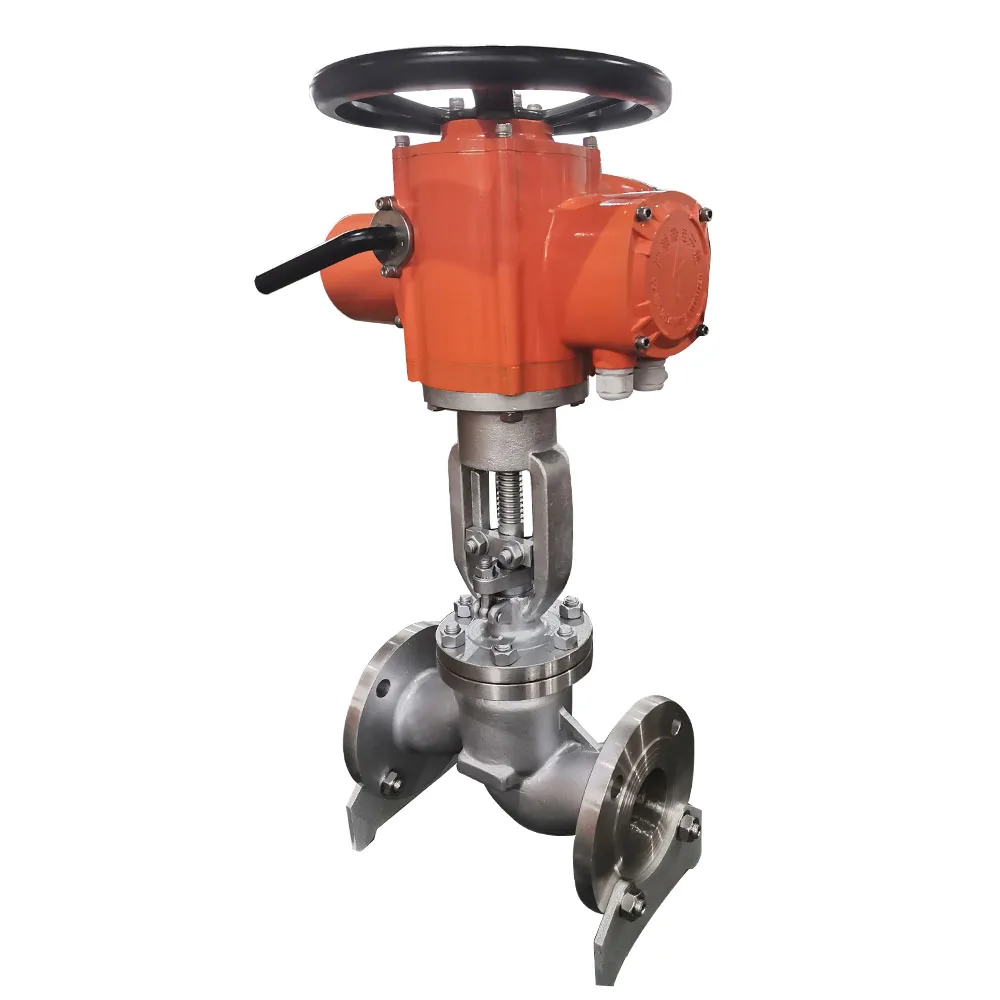 High quality manufacturer motorized globe valve cf8 304 316 Pn 16 with multi-turn electric actuator