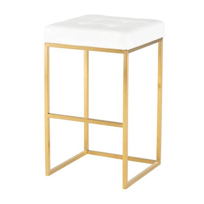 nordic minimalist iron bar stool chair white high bar chairs for kitchen luxury backless bar lounge chair gold base