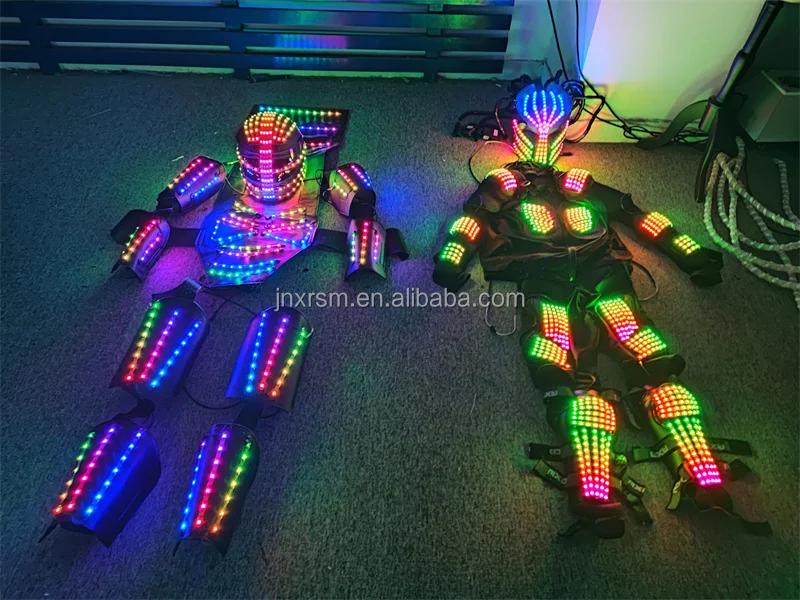 Luminous Robot Suit For Stage And Party Performance Wear Full Color Change LED Dance Robot Costume for night club