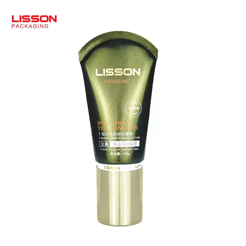 empty custom roller ball massage tube supplier with rotary switch for massage oil cream gel essence tube