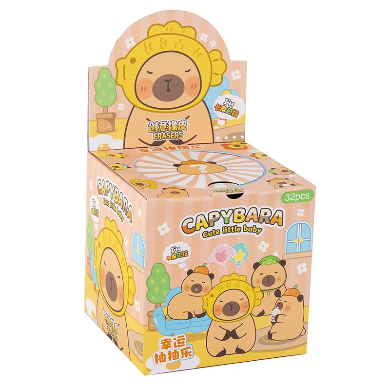 None School Kids Blind Box Cartoon Kawaii Cute Mini 3D Shape Capybara Eraser