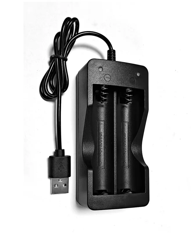 PUJIMAX Universal Dual Slots Battery Charger For 18650 Liion Batteries With USB Cable Electronic Equipment