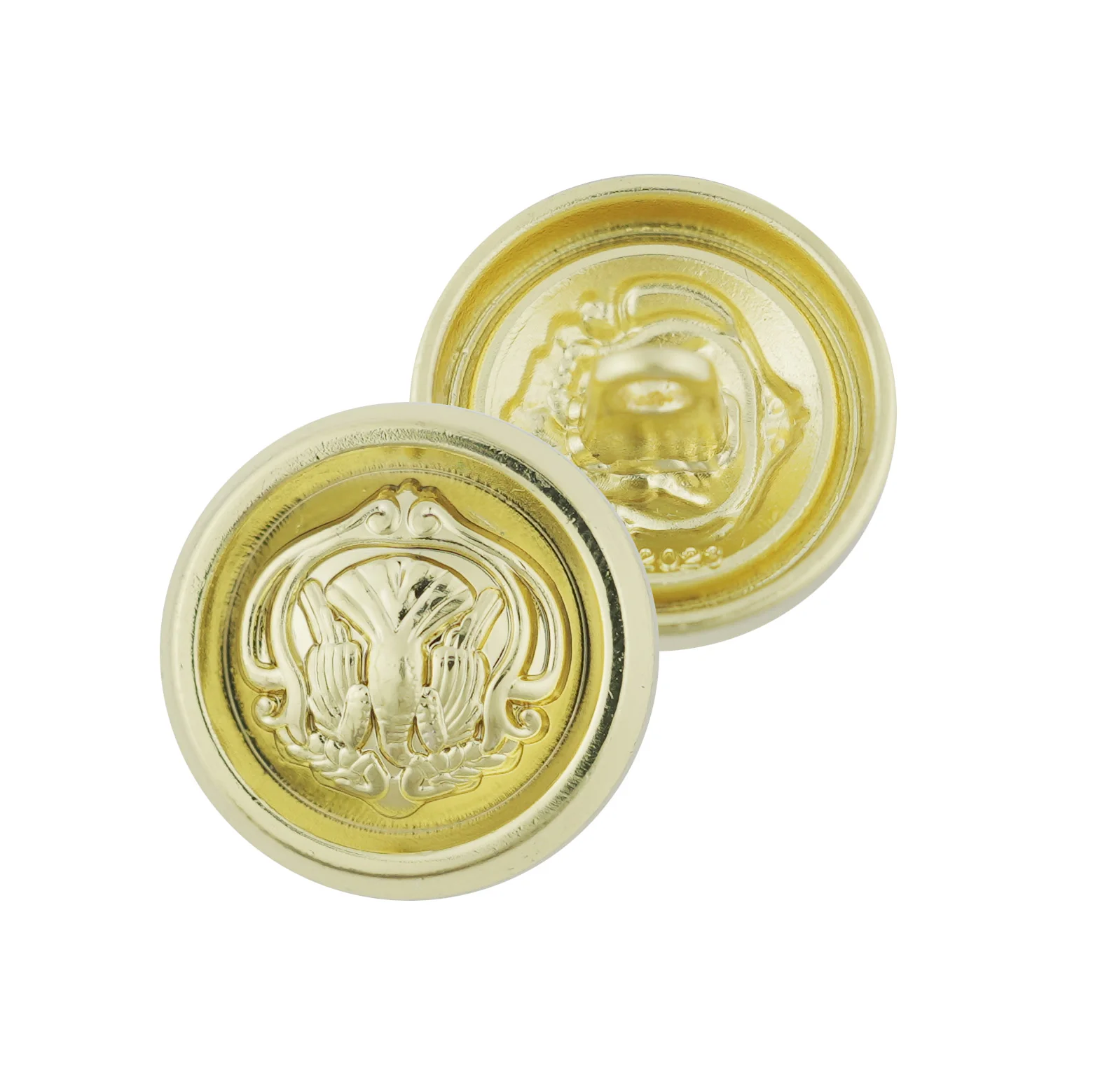 Jinyi Button Factory New Engraved Custom Brand Logo Pattern Design Zinc Alloy Clothes Coat Button Metal Shank Button
