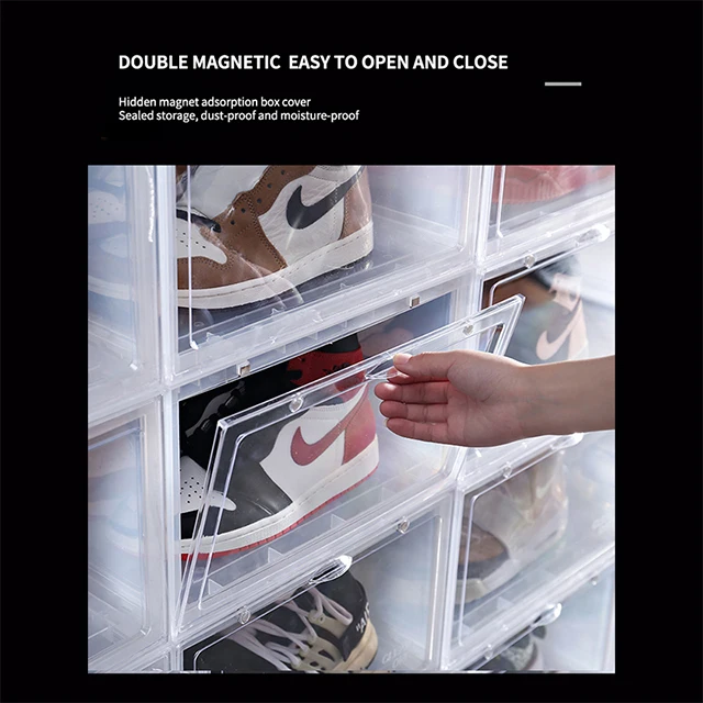 JOGHN Durable Using Plastic Custom Transparent Shoe Containers Box Storage