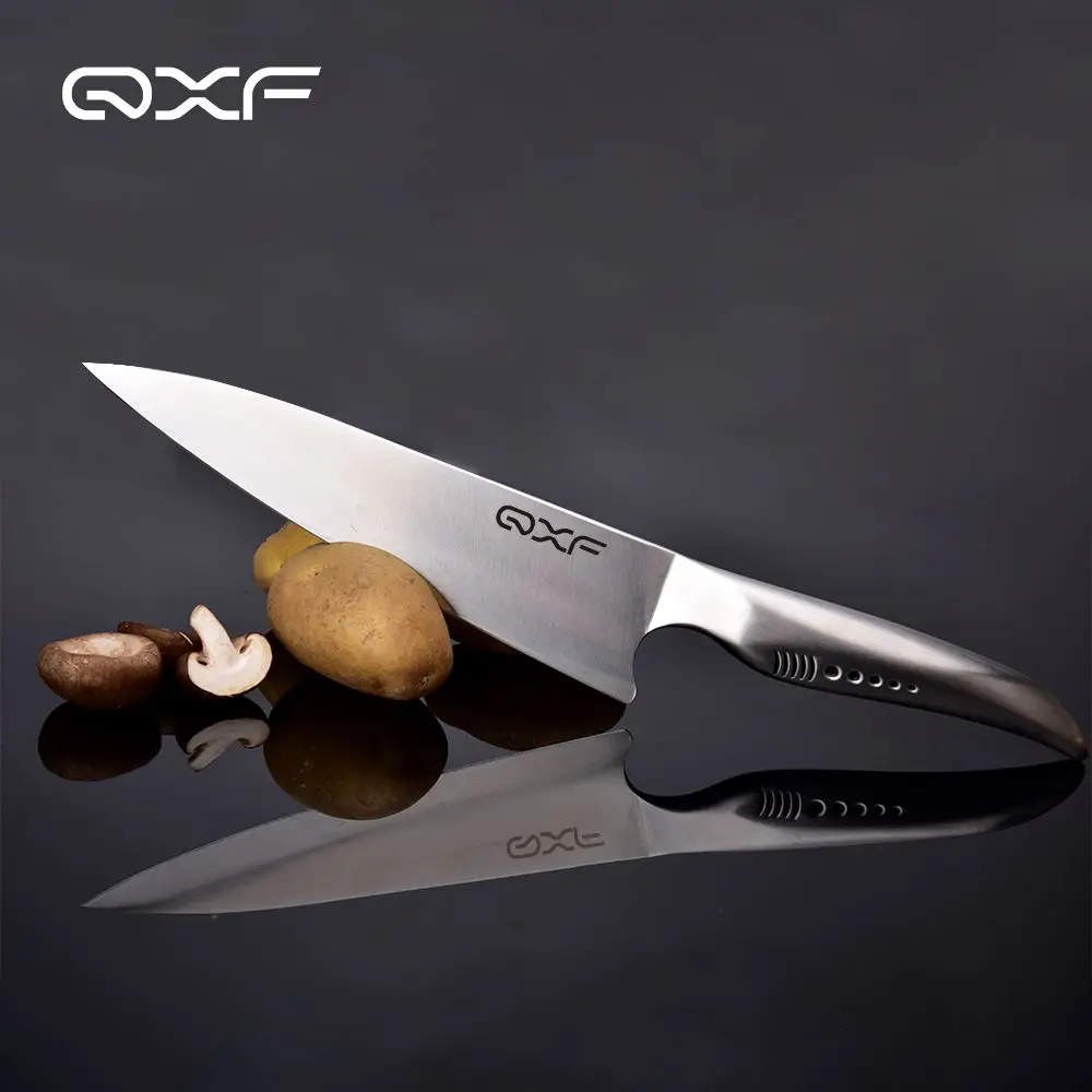 QXF RTS Shar k Series 8 Inch Stainless Steel Hollow Handle Chef Knives with Design Patent