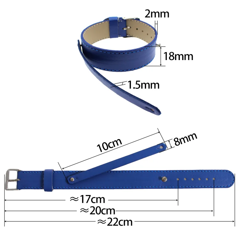 18+8mm PU Leather Wristband PU Bracelet have a 8mm small belt on fit 8mm sliders charms letter DIY Accessory