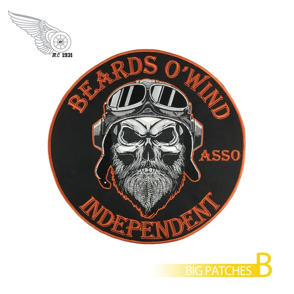 
Motorcycle large Size Biker Skull Patches Embroidery For Leather Jacket 